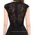 Grace Karin Ladies Vestidos para ocasiões especiais sem mangas Long Black Lace Evening Dresses CL6127